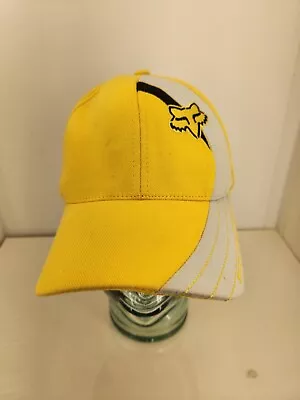 Vintage Fox Racing Hat Cap Men's Yellow Flexfit Size Large Embroidered Logo • $15.99