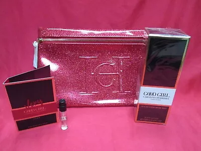 Carolina Herrera ~Good Girl Lotion 100mL ~Very Good Girl Glam Sample~Glitter Bag • $40.74