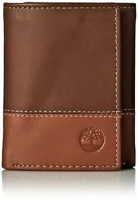 Timberland Men's Premium Genuine Leather Trifold Wallet Brown-Tan • $19.99