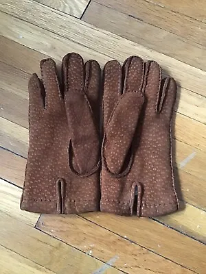 Vintage Men's Size 8 Brown Suede / Cashmere Lined GlovesMade In ItalyMINT • $20.99