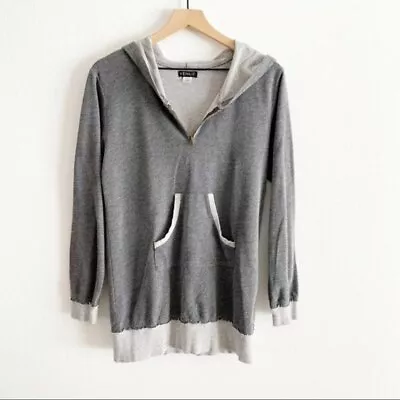 Venus Gray Two Tone Raw Trim Lightweight Hooded Sweatshirt Medium EUC • $12