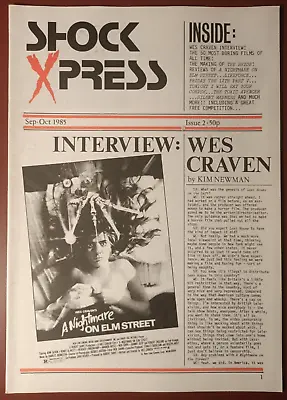 Shock Xpress: Issue 2 Sep-Oct 1985 - UK Horror Fanzine / Wes Craven • $14.16