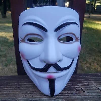 V For Vendetta Mask - Anonymous Guy Fawkes Party Masker Cosplay - White • $14.90