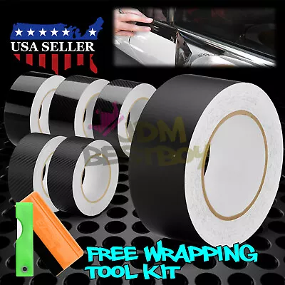 Gloss / Matte / Carbon Fiber Style Black Vinyl Wrap Roll Chrome Delete1 Car Trim • $19.88