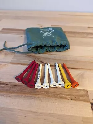 Set Of 9 Vintage Polo Ralph Lauren Wooden 2 Inch Golf Tees With Bag • $25.99