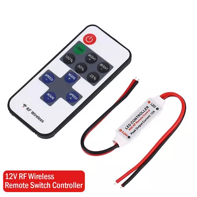 1/2x 12V RF Wireless Remote Switch Controller Dimmer For Mini LED Strip Light EA • £4.81