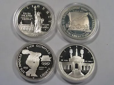 4 Different Proof US Commemorative Silver Dollars: 1986-S 87-S 83-S 84-S. #12 • $87.97