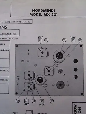 Nordmende Mx-201 Multiplex Adapter Photofact • $7.50