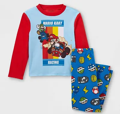 Boys Nintendo Super Mario Kart Pajamas PJ Pants Shirt Kart Video Game 4 6 8 10 • $18.78