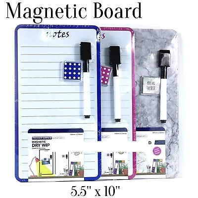 Small Magnetic Notice Board With Marker & Magnet Dry Wipe Board Fridge Kitchen • £6.99