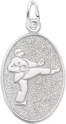 Sterling Silver Martial Arts Oval Charm By Rembrandt • $35