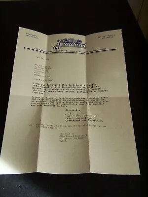 Original 1985 Graceland Headed Letter Signed Twyla Dixon Elvis Presley • $25.25