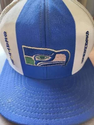 VINTAGE Lucky Stripes Snapback Hat Adjustable Seattle Seahawks MADE IN USA • $13.49