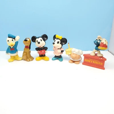 $18.07 • Buy Vintage Disney (6) Mickey Minnie Donald Mouse Ceramic Porcelain Figurines Korea
