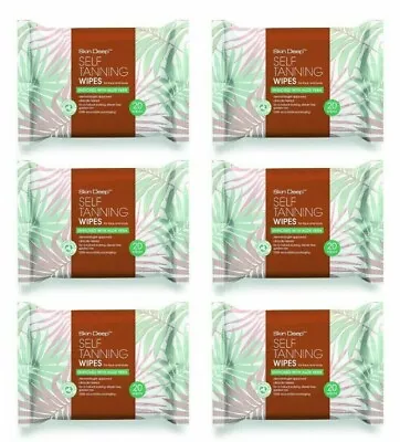 6 X Skin Deep Self Tanning Wipes Streak Free Tan Face Body Bronzing Tan Wipes • £11.99