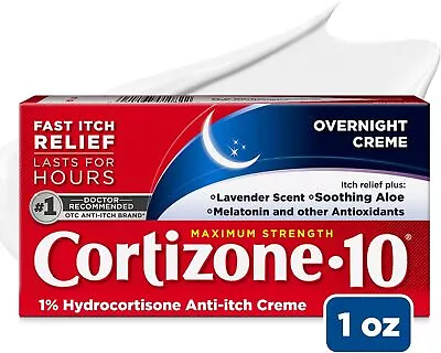 Cortizone 10 Max Strength Overnight Anti-Itch 1% Hydrocortisone Creme Lavender 1 • $8.54