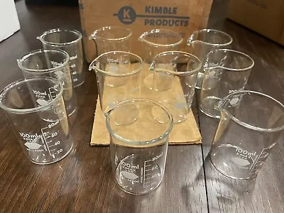 11 Vintage Kimax Glass Lab Beakers 100ml Laboratory Equip Science Medicine USA • $49.99