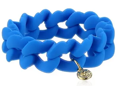 Marc By Marc Jacobs Electric Blue Turnlock Rubber Stretch  Bracelet • $16