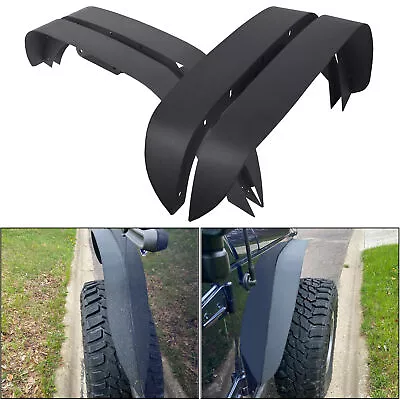 For Jeep Wrangler 07-18 JK Full Set Flat Style Steel Fender Flares W/ Hardware • $79.99