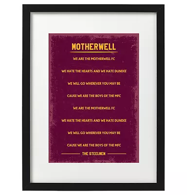 £9.99 • Buy Motherwell FC  Fans Song Art Print / Poster