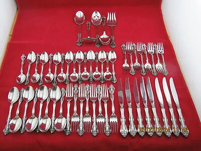 53 Pc ONEIDA CUBE MARK *MICHELANGELO* STAINLESS FLATWARE! 8 SETTINGS +SRVG PCS • $102.50