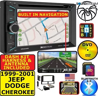 1999-2001 Jeep Grand Cherokee Gps Navigation Cd/dvd Bluetooth Usb Usb Car Stereo • $560.47