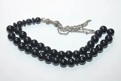 Misbaha Prayer Beads 33 Black Coral Yusr Islamic Masbaha Islamic Rosary #MY6 • $140.25