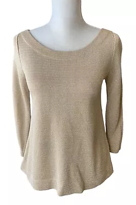 J. Crew Gold Metallic 3/4 Sleeve Shirt Style 75370 Women’s Size XS Shimmer • $17.99