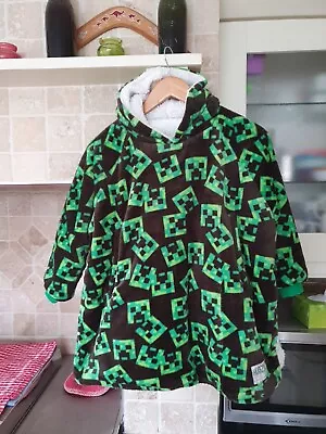 Minecraft Oversized Hoodie Wearable Blanket Soft Thick Fleece Kids 4-6 Years • £3.99