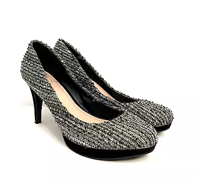 Vince Camuto VC-Zella Womens Size 6B/36 Tweed Heels Black/gray/gold 11B Business • $16.07