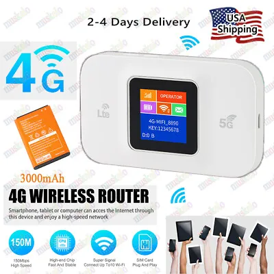 3000mA Unlocked 4G LTE LCD Display Mobile Broadband WiFi Router Wireless NEW!!! • $34.99