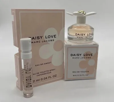 Marc Jacobs Daisy Love EDT 4ml/0.14oz & Daisy Love Eau So Sweet 1.2ml Sample • $25.85