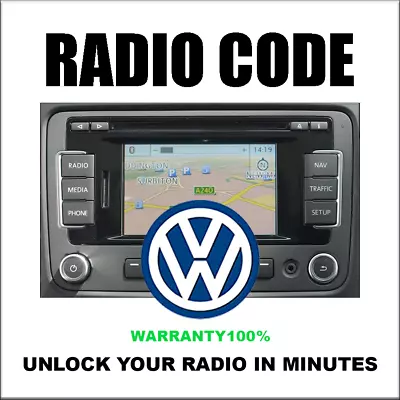 Radio Codes Stereo Unlock Vw Pincode Decoding Rcd510 500 Rns 315 39 Fast Service • $5.99