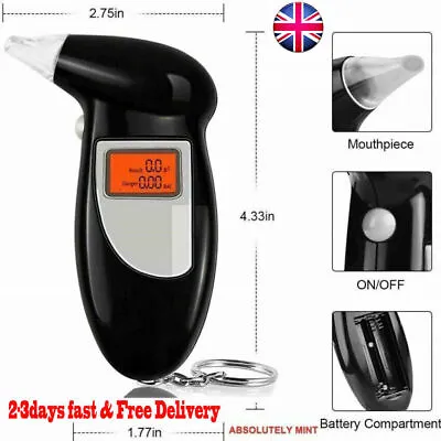 £6.99 • Buy Police Digital Breath Alcohol Analyzer Tester LCD Breathalyzer Test Detector UK