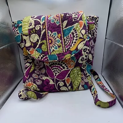 Purple Floral Vera Bradley Shoulder Bag Doubles As A Book Bag Bag  • $22