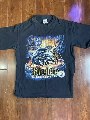 NFL PITTSBURGH STEELERS “STEEL CURTAIN” Graphic  T-Shirt Men Unisex Medium M • $10