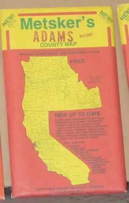 Early 1990's Metsker's Map Of Adams County Washington • $6.99