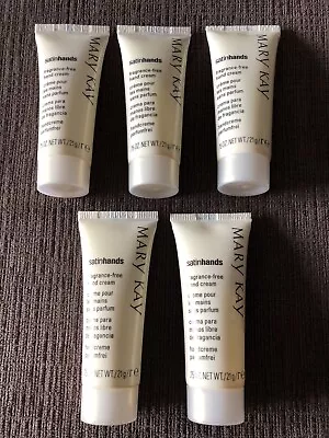 Lot Of 5 MARY KAY SATIN HANDS Fragrance Free Hand Cream .75 Oz Travel Mini NEW • $24