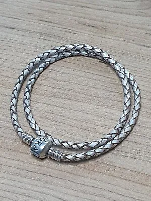 Genuine Pandora Ale 925 Leather Cord Charm Bracelet / Choker Necklace 14 1/2  • £17.90