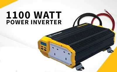 K KRIËGER 1100 Watts Power Inverter 12V To 230V Modified Sine Wave Car • £180
