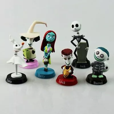 6PCS/Set The Nightmare Before Christmas Jack Skellington Figure Cake Topper Toy • £7.99