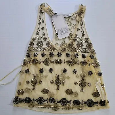 $65 • Buy Zara Embroidered Top - Limited Edition Yellow Size Xs| 4786/243