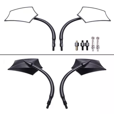 Black Motorcycle Rear View Mirrors For Harley Sportster XL 1200 883 FLSTC FLSTF • $35.91