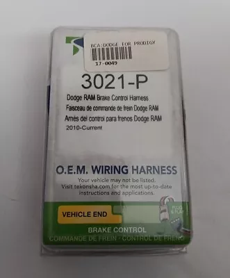 Tekonsha 3021-P Trailer Brake Controller Harness 2010- Current Dodge RAM • $13.99