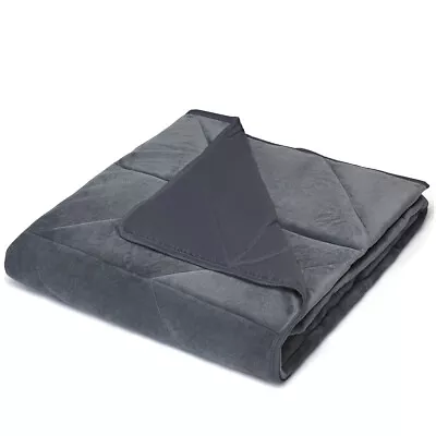 17lbs Weighted Blanket Queen/King Size Crystal Velvet Fabric W/Glass Beads Gray • $39.99