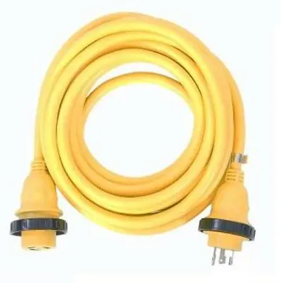 Amp Up Marine Cords 30A 125V Marine Shore Power Boat Cord Cable 50' Yellow 21315 • $94.99