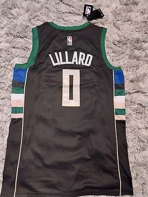 Basketball NBA Jersey Damian Lillard #0 Milwaukee Bucks Black Size L • $35