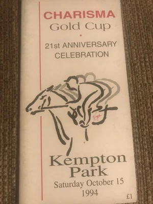 £4.99 • Buy 1994 Kempton Charisma Gold Cup Seagram Large Action Silver Wedge Vgc