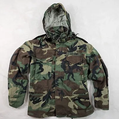 US ARMY Coat Cold Weather Field Jacket Woodland Camo Small Short Camouflage • $40