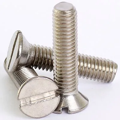 M2 M2.5 M3 A2 Stainless Slotted Countersunk Machine Screws Slot Csk Screw Din963 • £2.89
